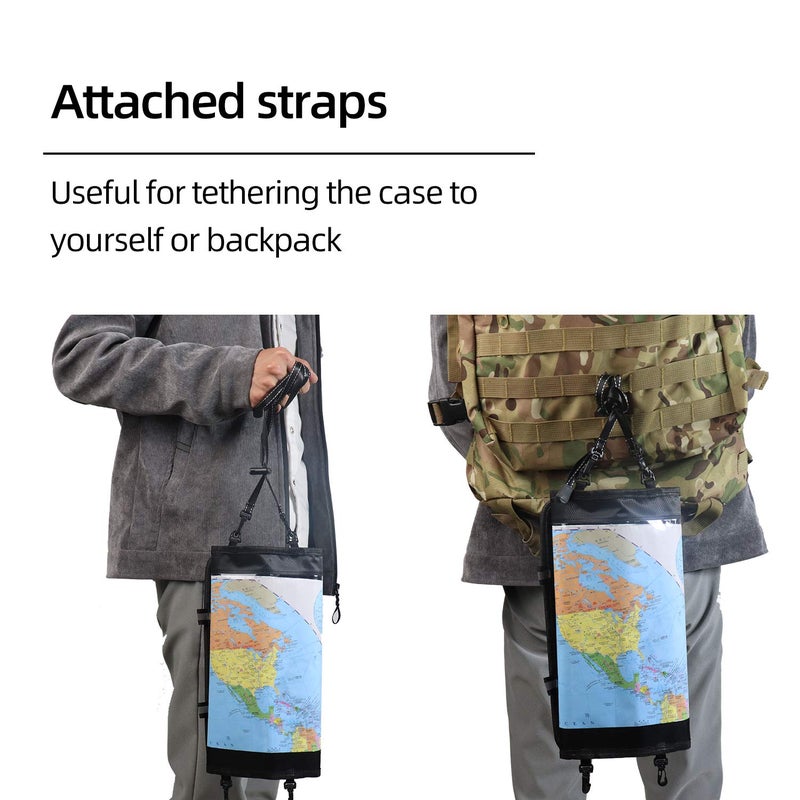 ‎KOSIBATE KOSIBATE Map Case, Waterproof Military Hiking Map Pouch Holder with Clear Window & Lanyard - Image 4
